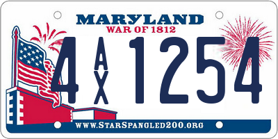 MD license plate 4AX1254