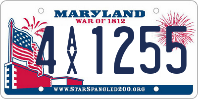 MD license plate 4AX1255