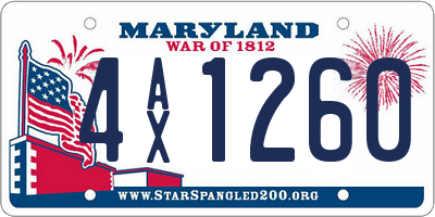 MD license plate 4AX1260