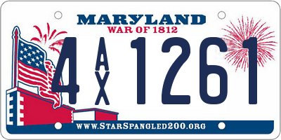 MD license plate 4AX1261