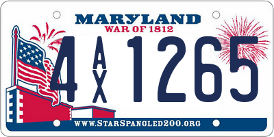 MD license plate 4AX1265