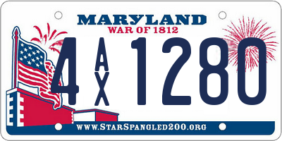 MD license plate 4AX1280