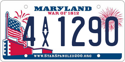 MD license plate 4AX1290