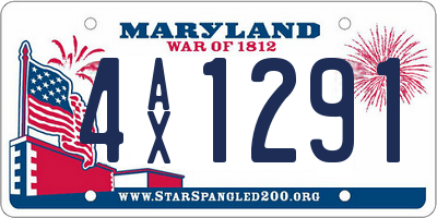 MD license plate 4AX1291