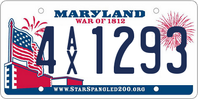 MD license plate 4AX1293