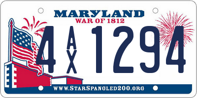 MD license plate 4AX1294