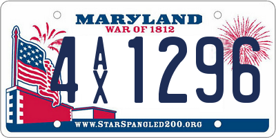 MD license plate 4AX1296