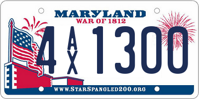 MD license plate 4AX1300