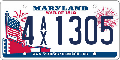 MD license plate 4AX1305