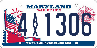 MD license plate 4AX1306