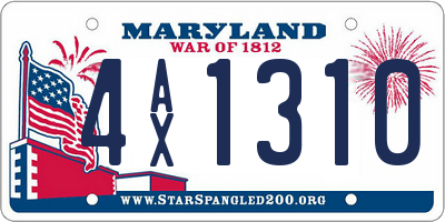 MD license plate 4AX1310