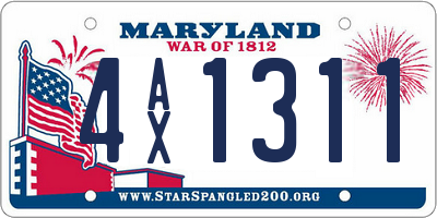 MD license plate 4AX1311