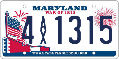 MD license plate 4AX1315