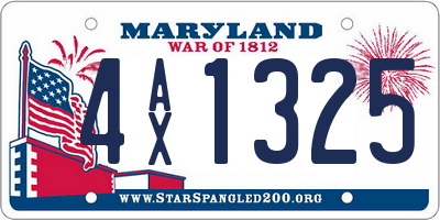 MD license plate 4AX1325