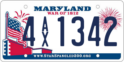MD license plate 4AX1342