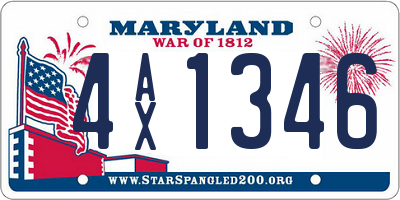 MD license plate 4AX1346