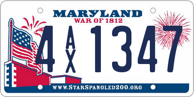MD license plate 4AX1347