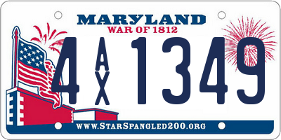 MD license plate 4AX1349