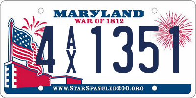 MD license plate 4AX1351