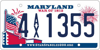 MD license plate 4AX1355