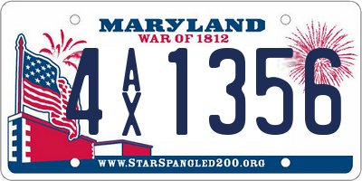 MD license plate 4AX1356