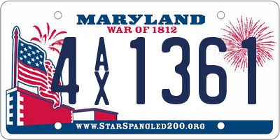 MD license plate 4AX1361