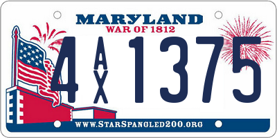 MD license plate 4AX1375