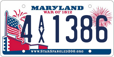 MD license plate 4AX1386