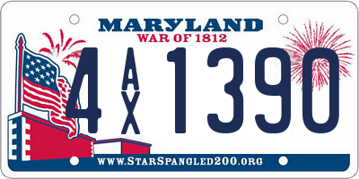 MD license plate 4AX1390