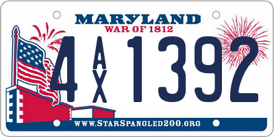 MD license plate 4AX1392