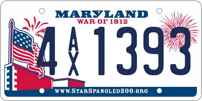 MD license plate 4AX1393