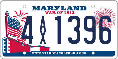 MD license plate 4AX1396