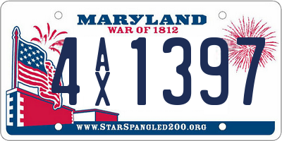 MD license plate 4AX1397
