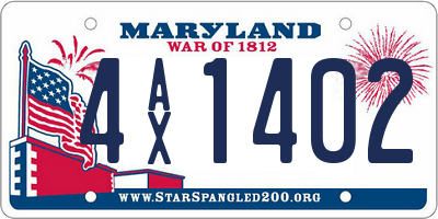 MD license plate 4AX1402