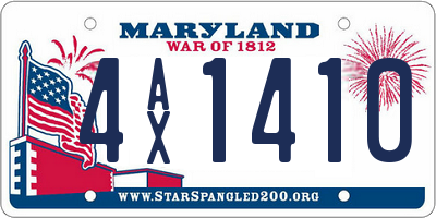 MD license plate 4AX1410