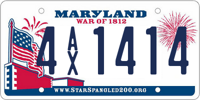 MD license plate 4AX1414