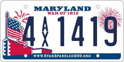 MD license plate 4AX1419