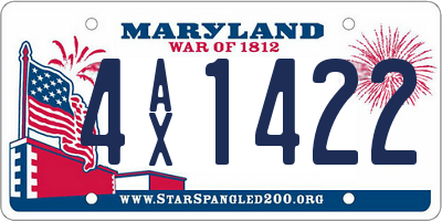 MD license plate 4AX1422