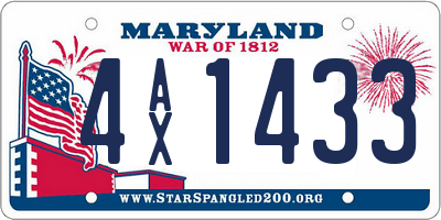 MD license plate 4AX1433