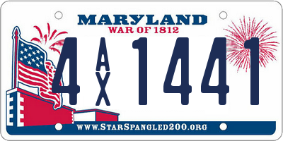 MD license plate 4AX1441