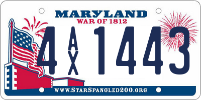 MD license plate 4AX1443