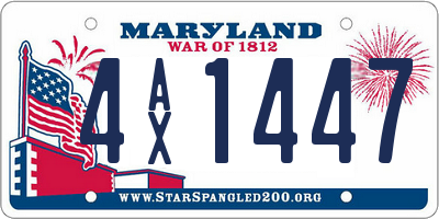 MD license plate 4AX1447