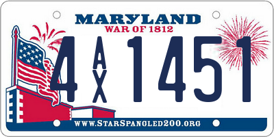 MD license plate 4AX1451