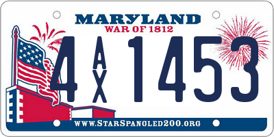 MD license plate 4AX1453