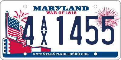 MD license plate 4AX1455