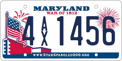 MD license plate 4AX1456
