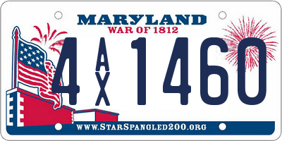 MD license plate 4AX1460