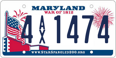 MD license plate 4AX1474