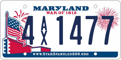 MD license plate 4AX1477