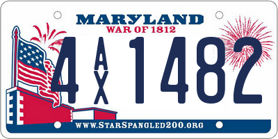 MD license plate 4AX1482